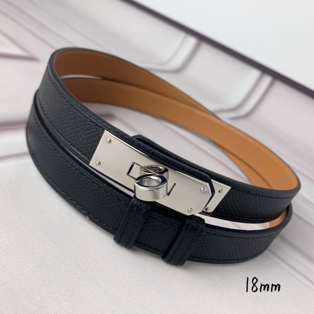 Hermes Belt Kelly 1.8cm Reversible Black | Yupoo Rep Belts image 6