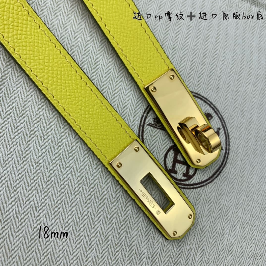 YupooPA Hermes Belt  Kelly 1.8Cm Reversible Gold image 7