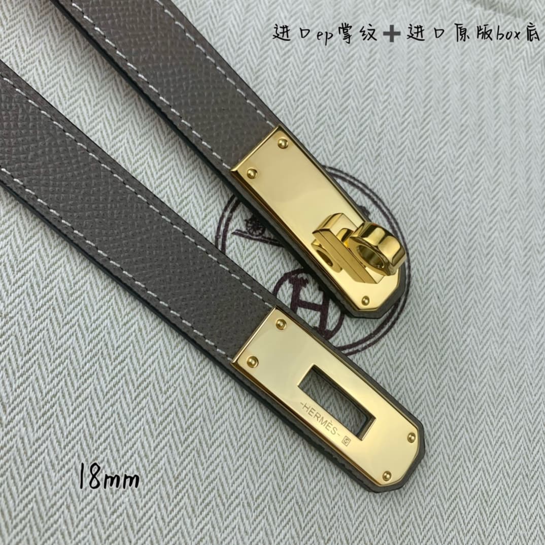 YupooPA Hermes Belt  Kelly 1.8Cm Reversible Grey image 7
