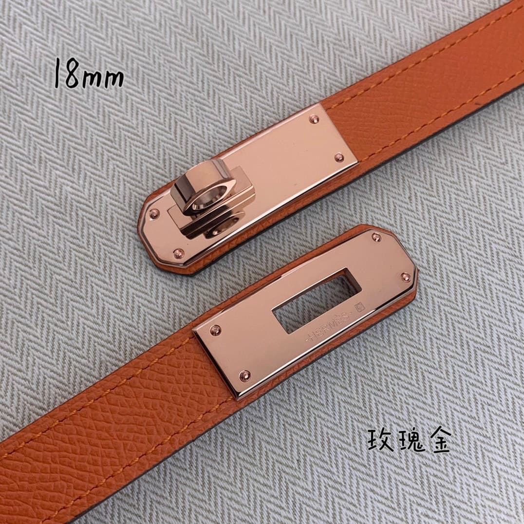 YupooPA Hermes Belt  Kelly 1.8Cm Reversible Orange image 8