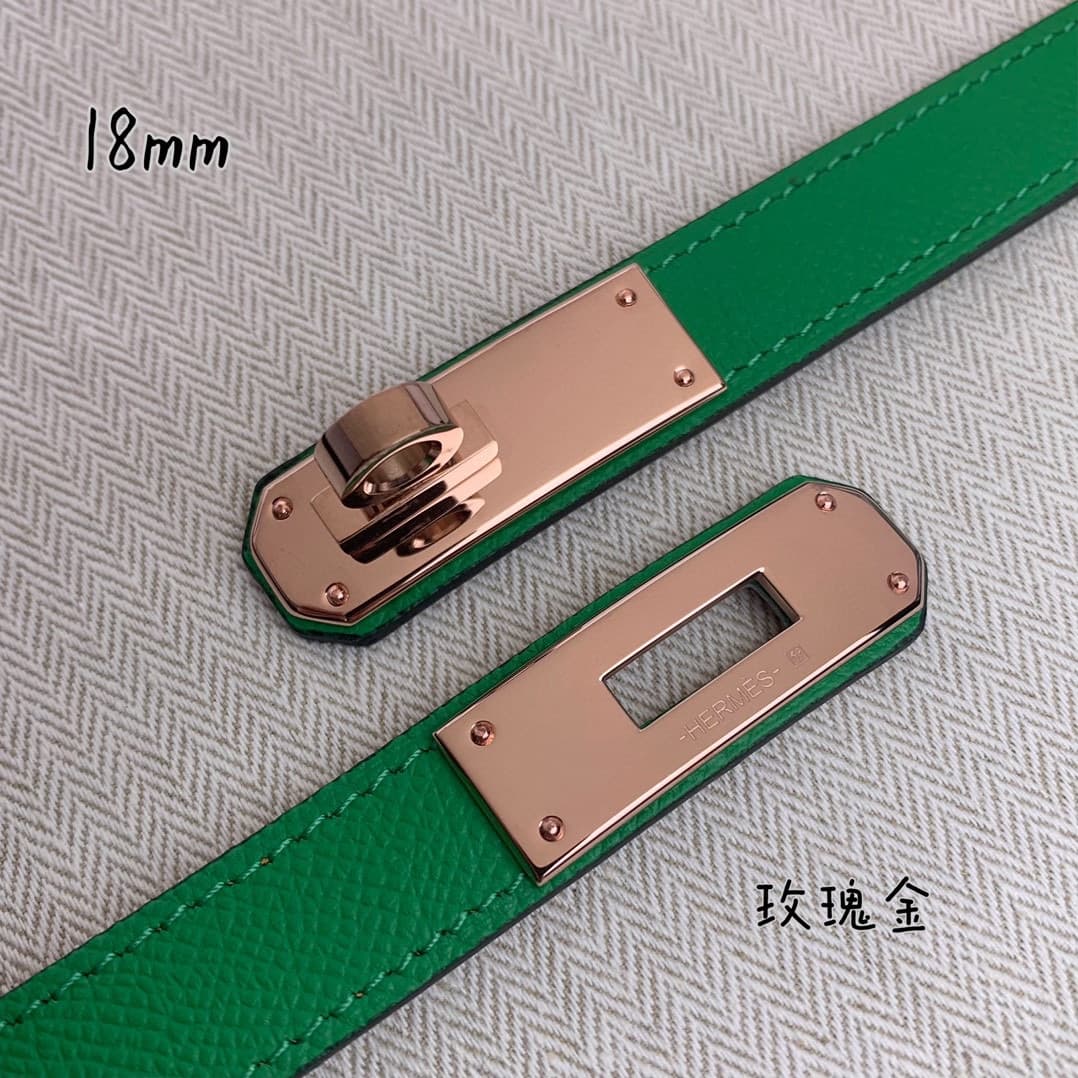 YupooPA Hermes Belt  Kelly 1.8Cm Reversible Pink Green image 8