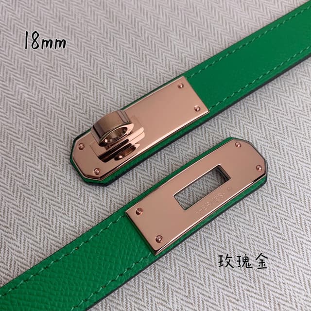 Hermes Belt Kelly 1.8cm Reversible Pink Green | Yupoo Rep Belts image 8