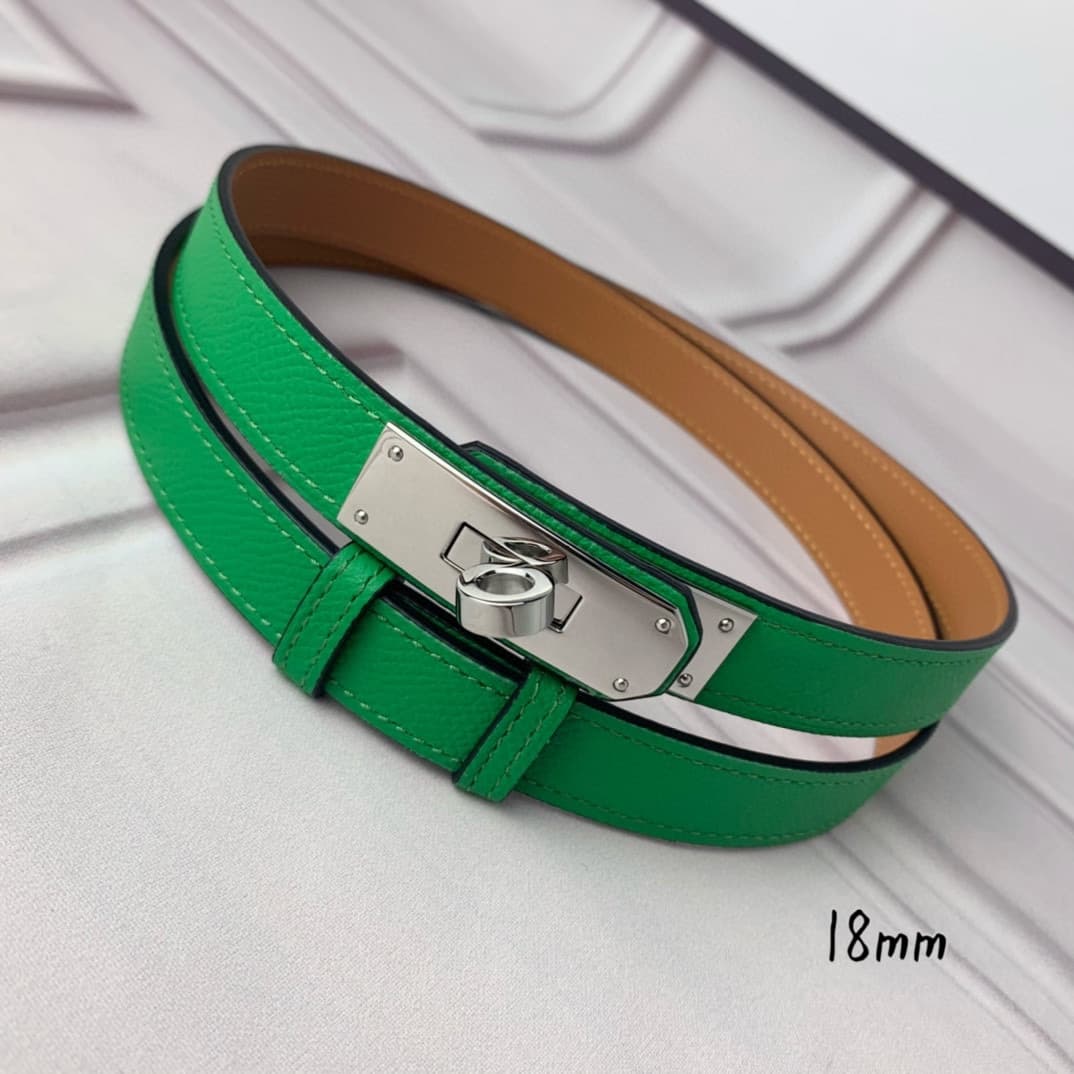 YupooPA Hermes Belt  Kelly 1.8Cm Reversible Pink Green image 6