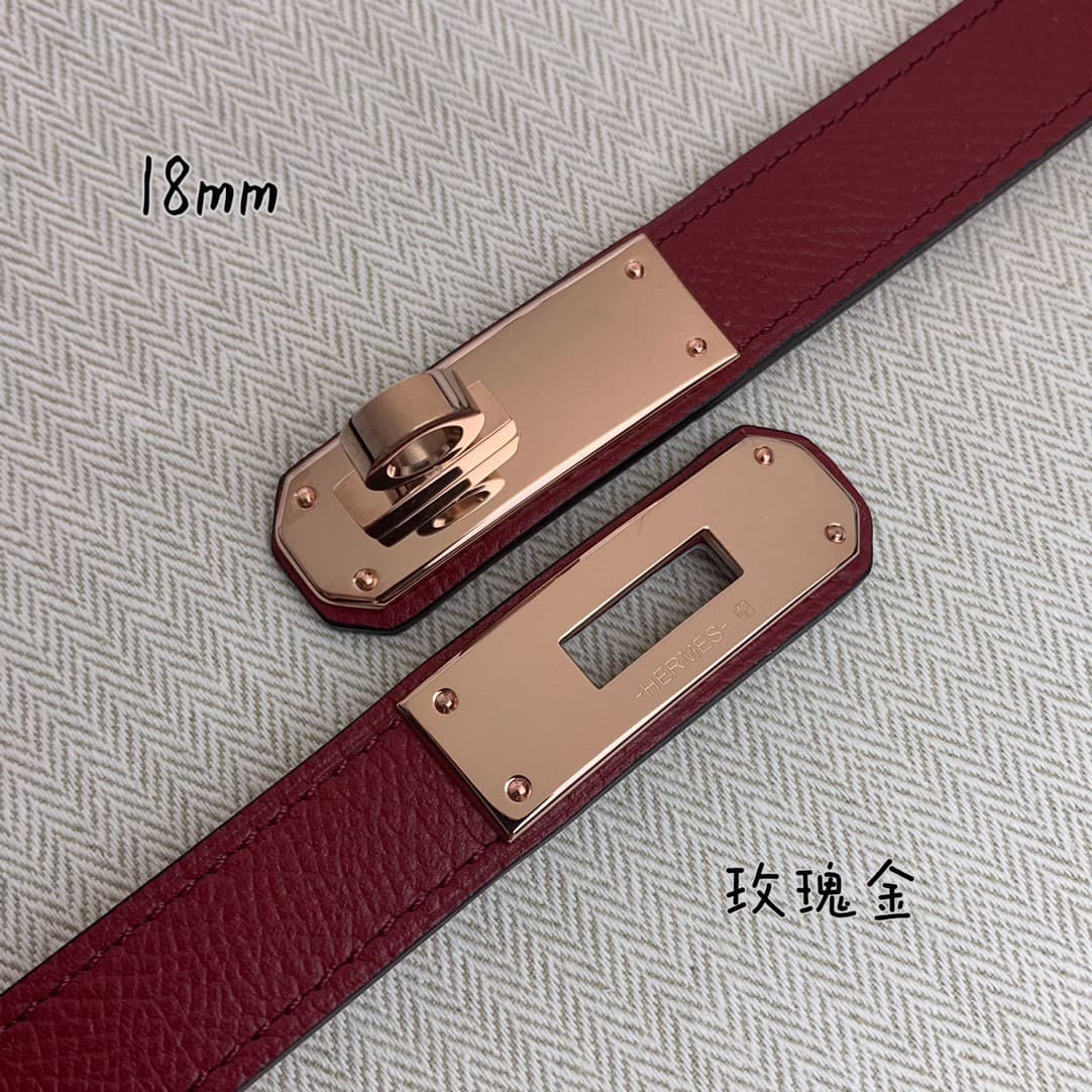 YupooPA Hermes Belt  Kelly 1.8Cm Reversible Red image 8