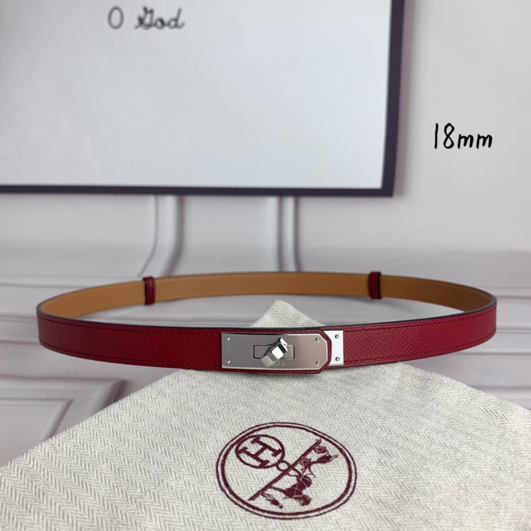 YupooPA Hermes Belt  Kelly 1.8Cm Reversible Red image 3