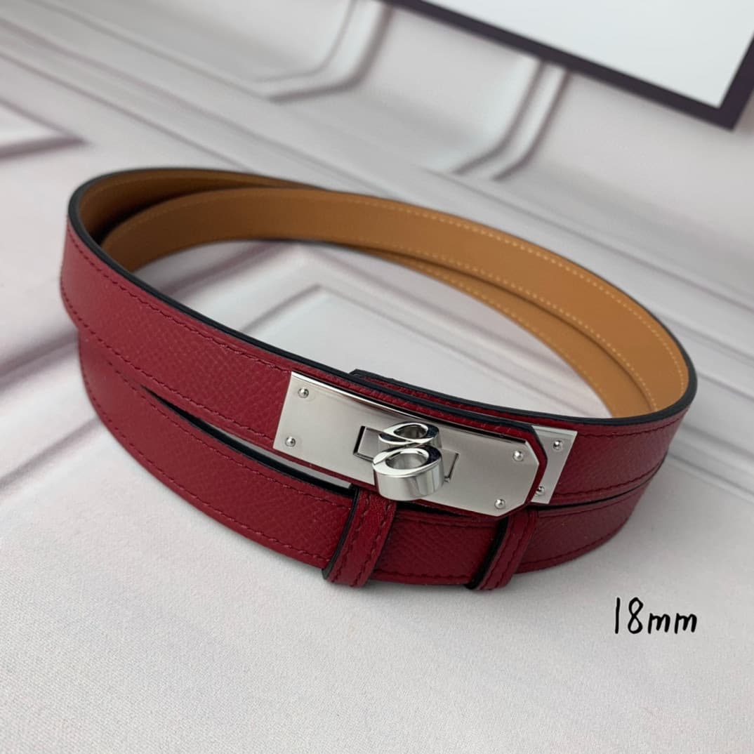 YupooPA Hermes Belt  Kelly 1.8Cm Reversible Red image 6