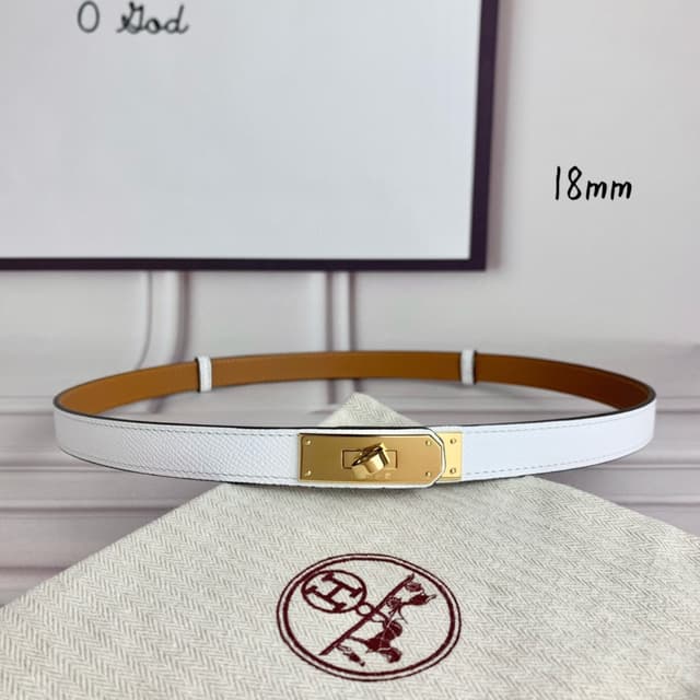 Hermes Belt Kelly 1.8cm Reversible White | Yupoo Rep Belts image 1