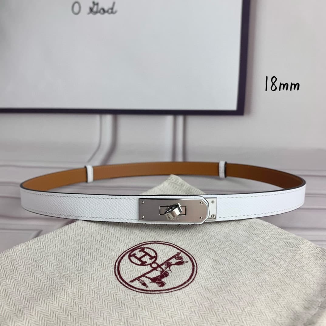 YupooPA Hermes Belt  Kelly 1.8Cm Reversible White image 3