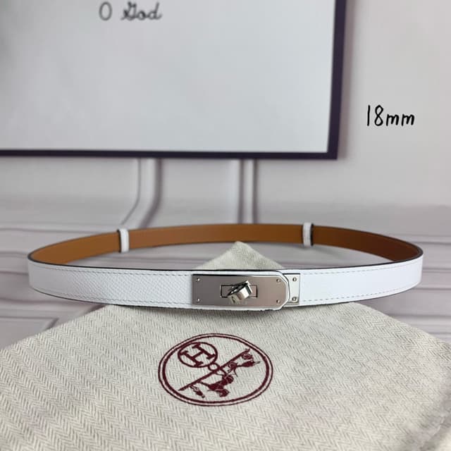 Hermes Belt Kelly 1.8cm Reversible White | Yupoo Rep Belts image 3