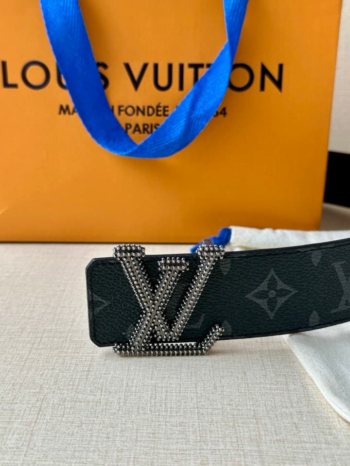 Lv Initiales Studs Reversible Belt 40Mm YupooPA Belt Black image 9
