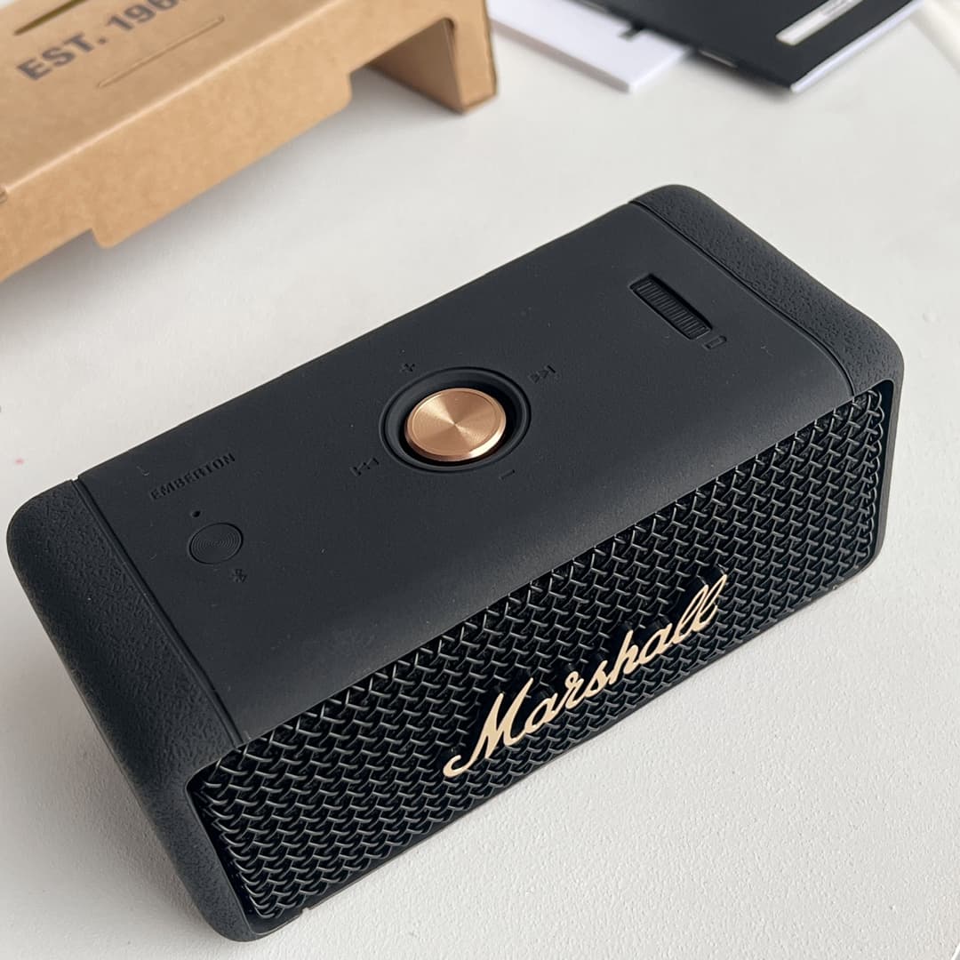 Black And Gold Marshall Emberton Marshall Bluetooth Speaker image 3