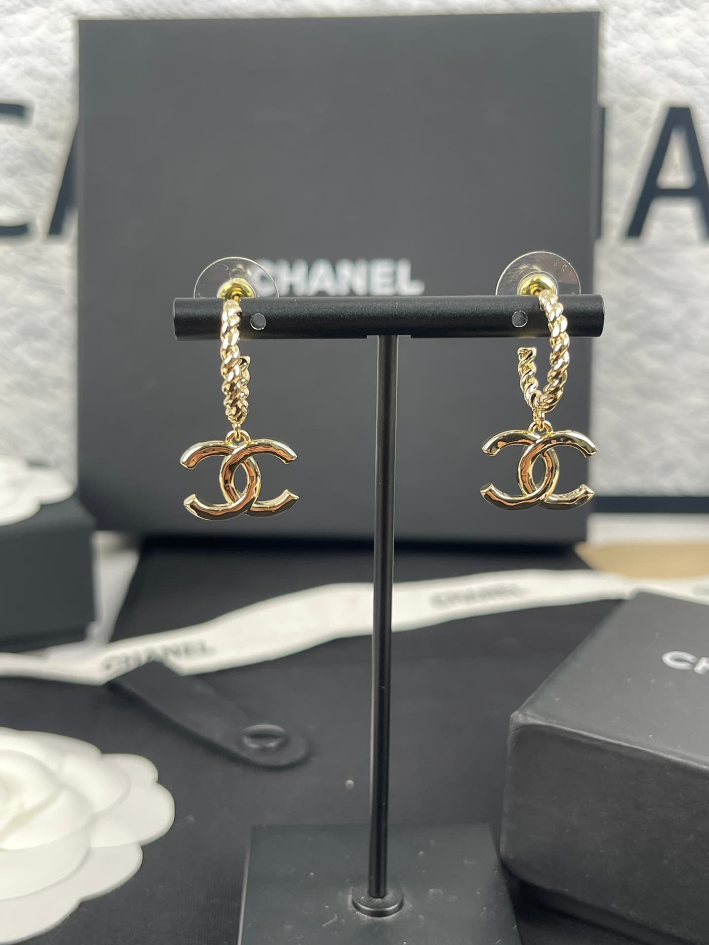 Chanel Double C Stud Earrings YupooPA Jewelry Silver And Gold image 3