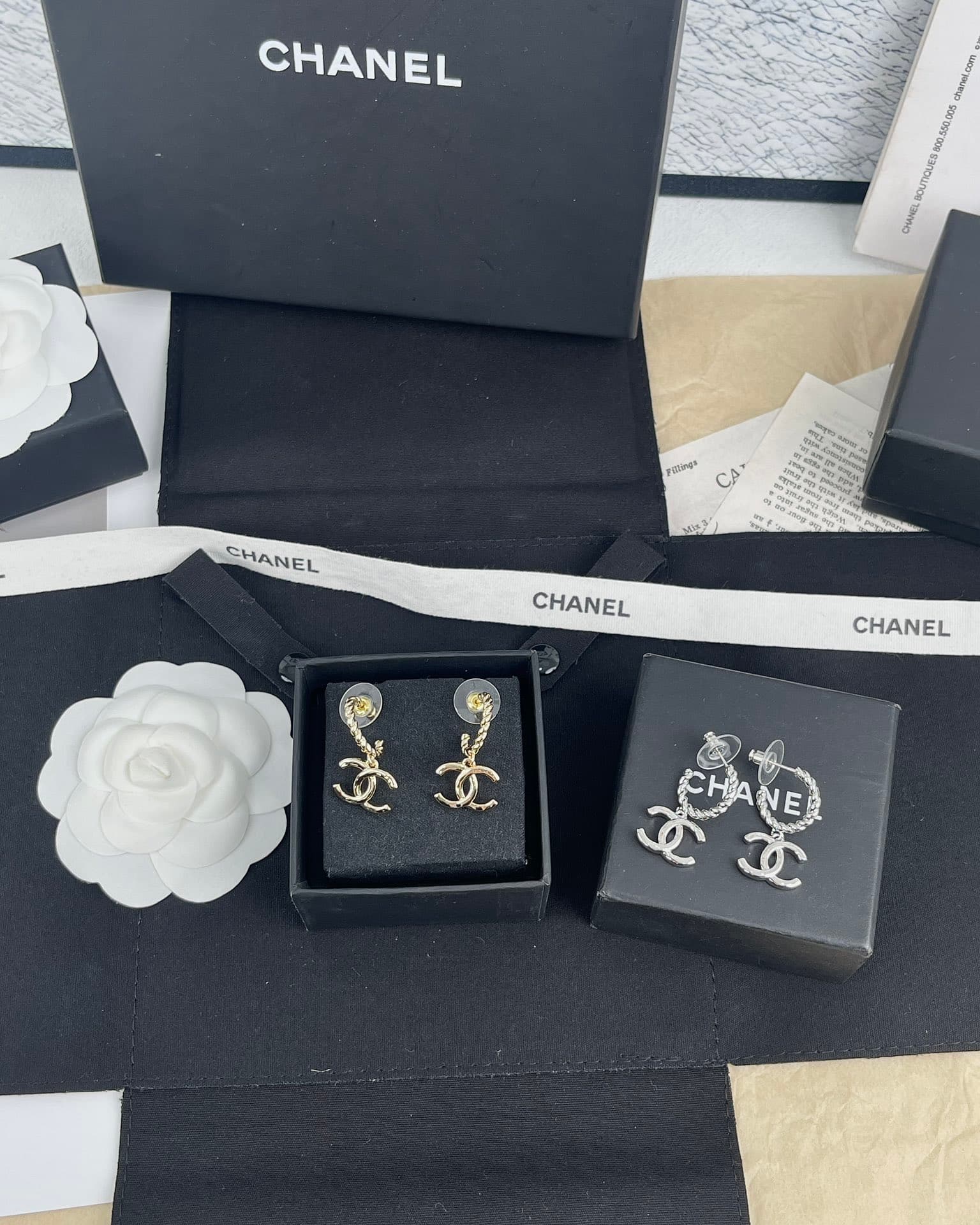 Chanel Double C Stud Earrings YupooPA Jewelry Silver And Gold image 6