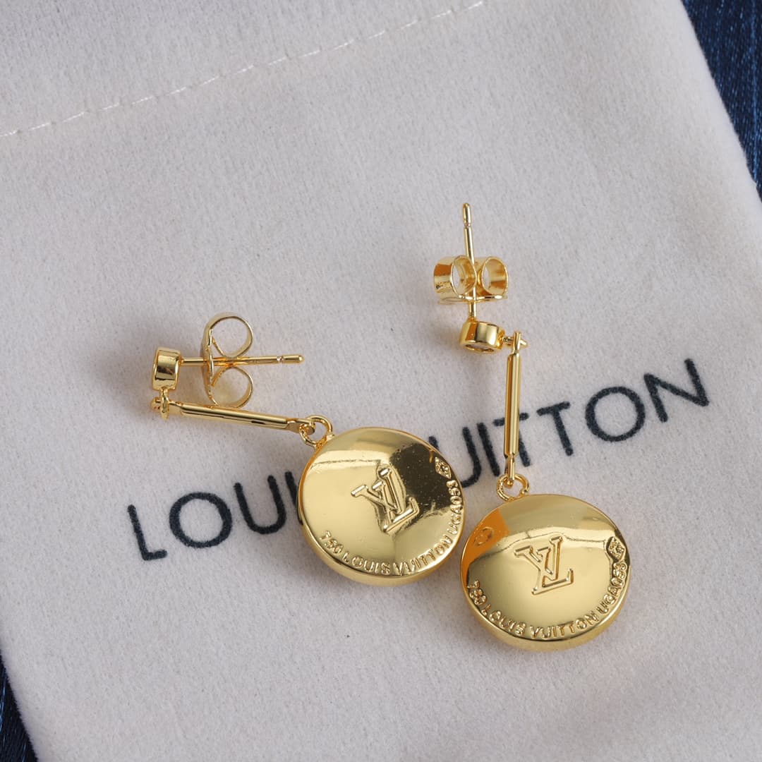 Louis Vuitton Stud Earrings YupooPA Lv Jewelry Black White image 6