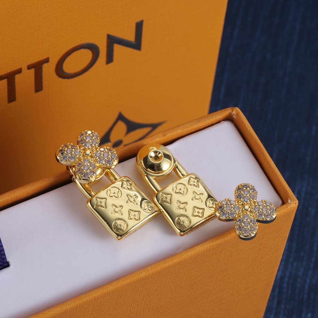 Louis Vuitton Stud Earrings YupooPA Lv Jewelry Gold Silver image 3