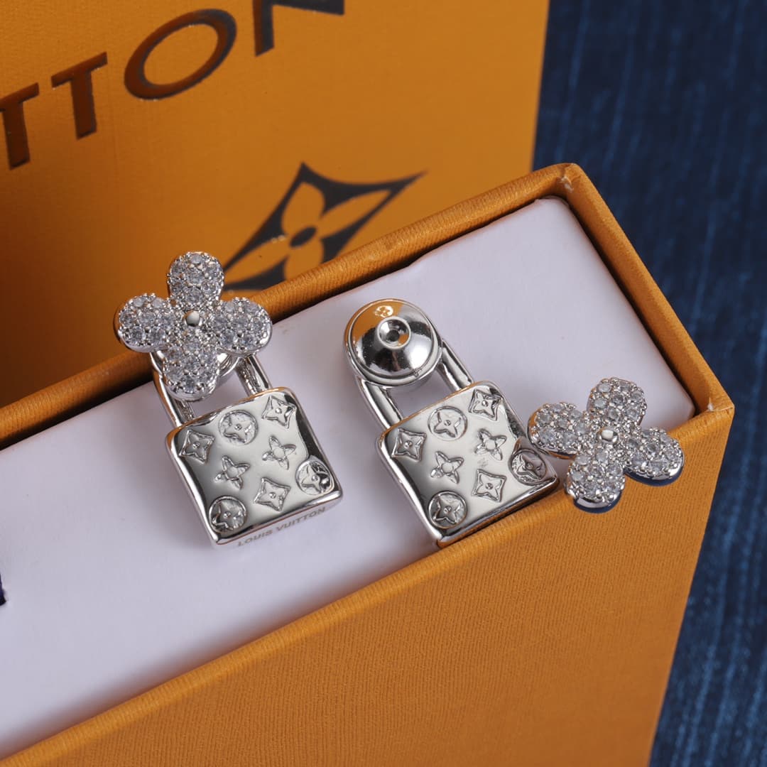 Louis Vuitton Stud Earrings YupooPA Lv Jewelry Gold Silver image 4