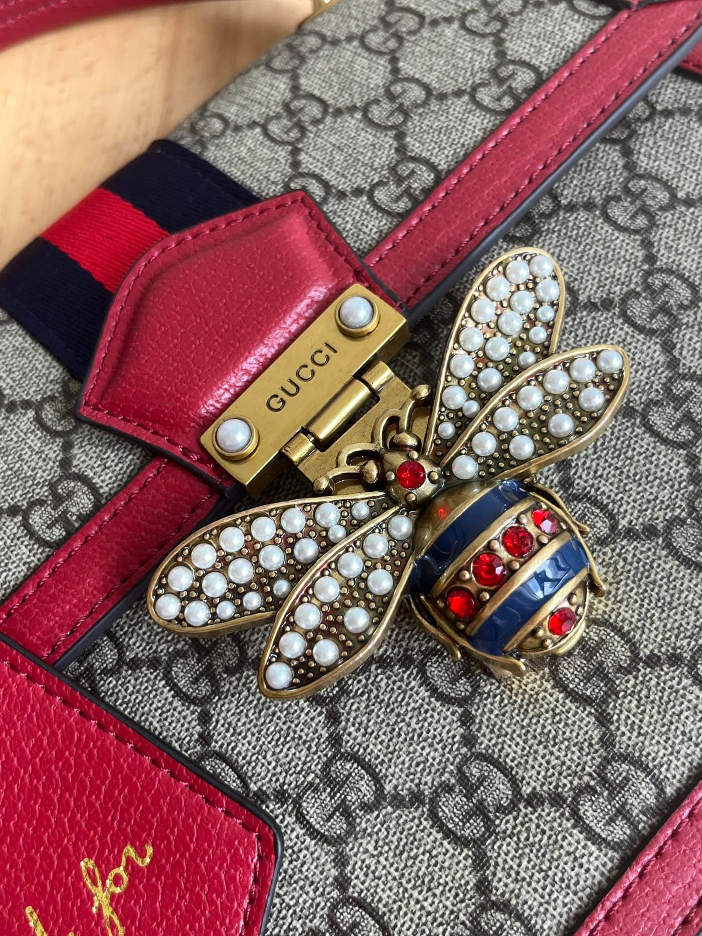 YupooPA Gucci Bags Bee Queen Margaret Handbag Red- 476541 image 5