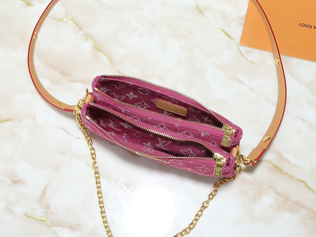 YupooPA Lv Liv Pochette Pink Monogram Denim Bag M14159 image 9