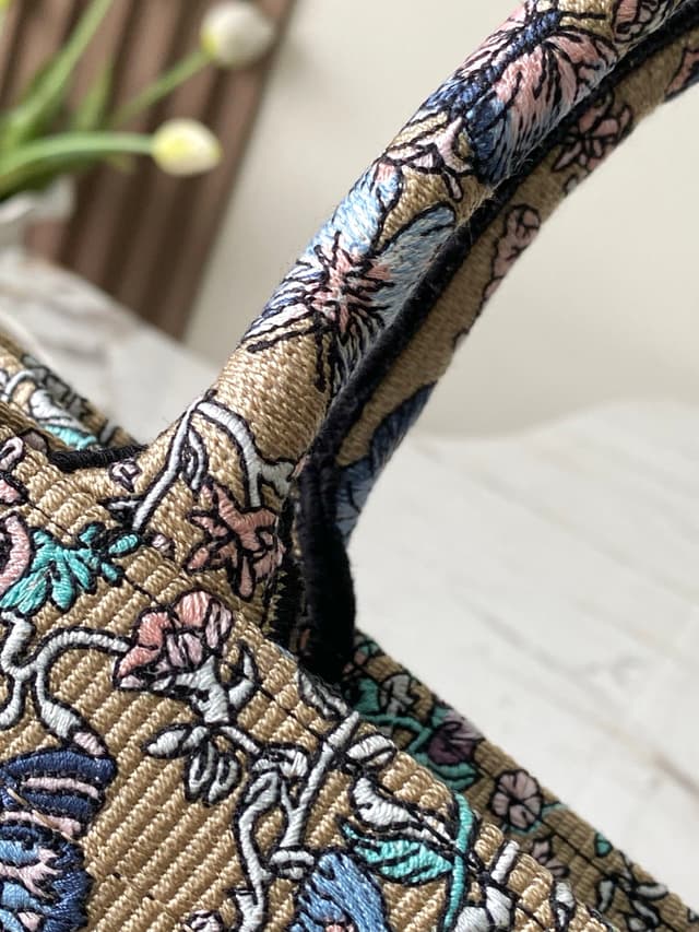 Dior Book Tote Mini Apricot Butterfly Embroidery | Yupoo Rep Bags image 6