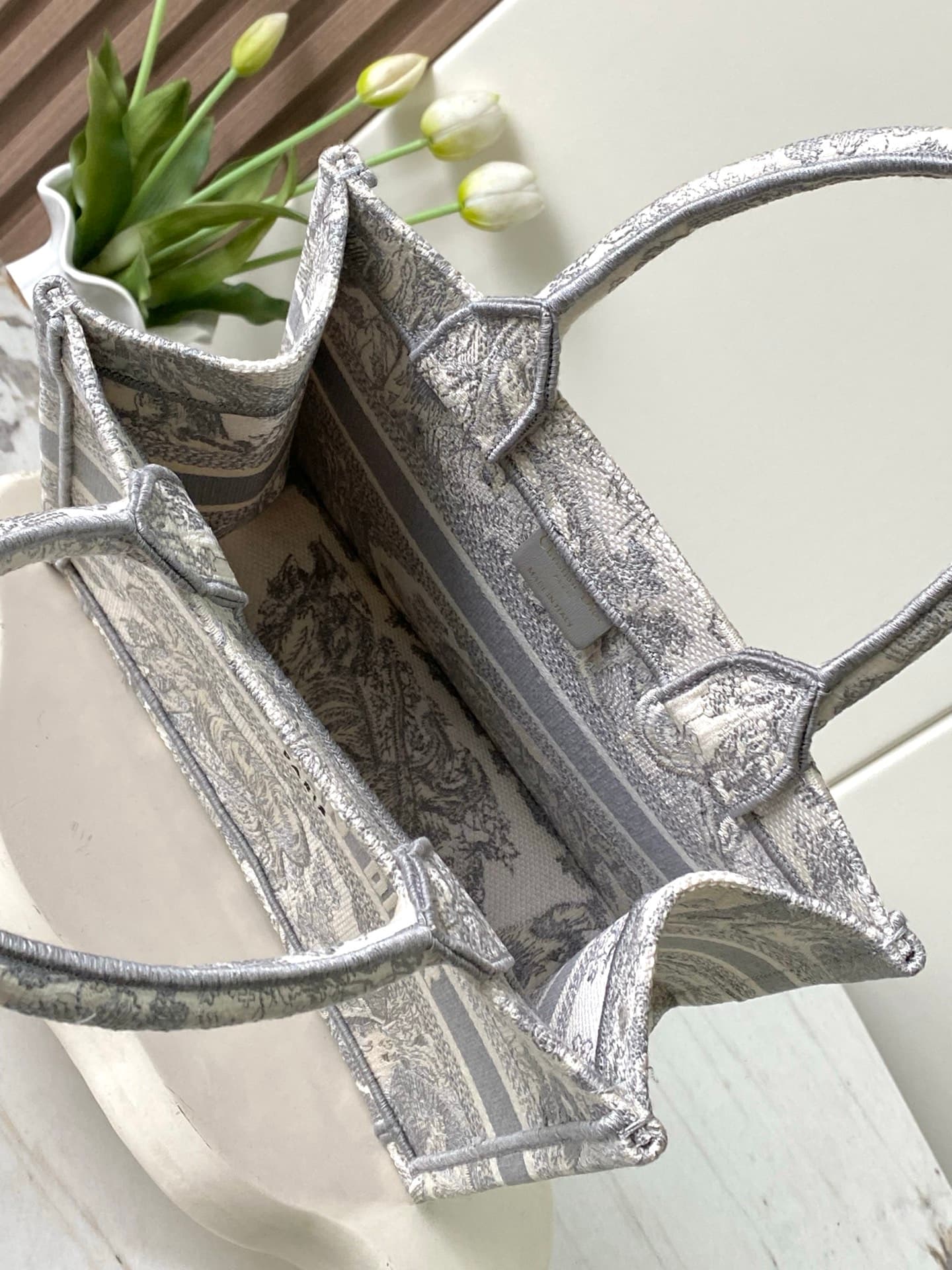 YupooPA Dior Book Tote Mini Grey Oblique Bag image 7