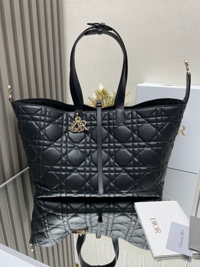 Dior Toujours Large Black Macrocannage Tote | Yupoo Rep Bags image 7