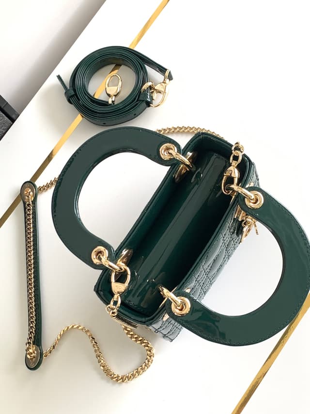 Lady Dior Green Patent Leather Bag With Dual Strap | Yupoo Rep Bags image 6