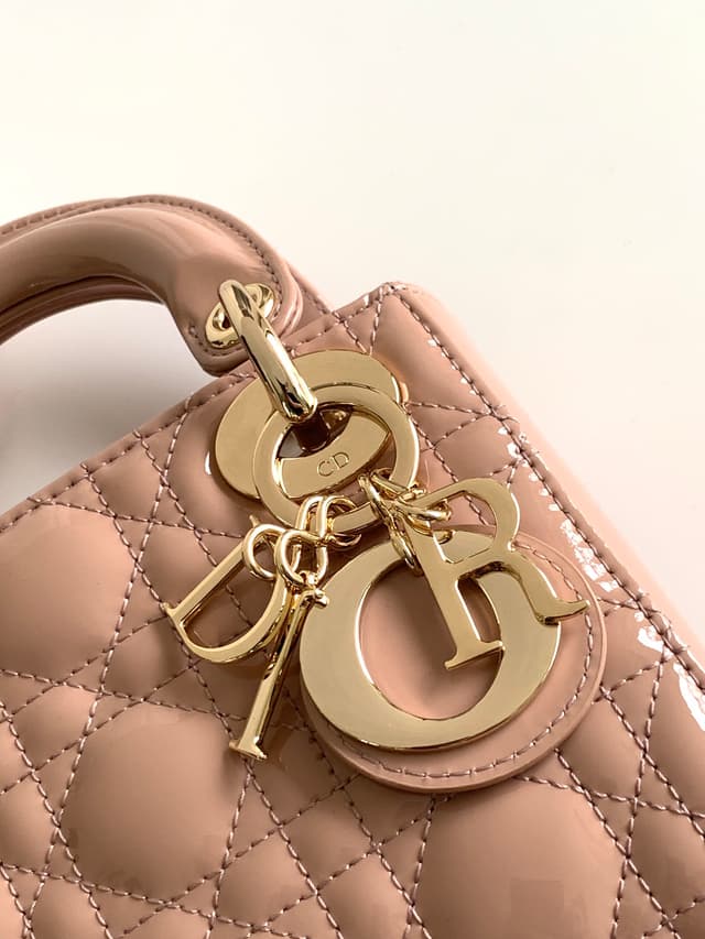 Lady Dior Nude Patent Leather Bag With Dual Strap | Yupoo Rep Bags image 5