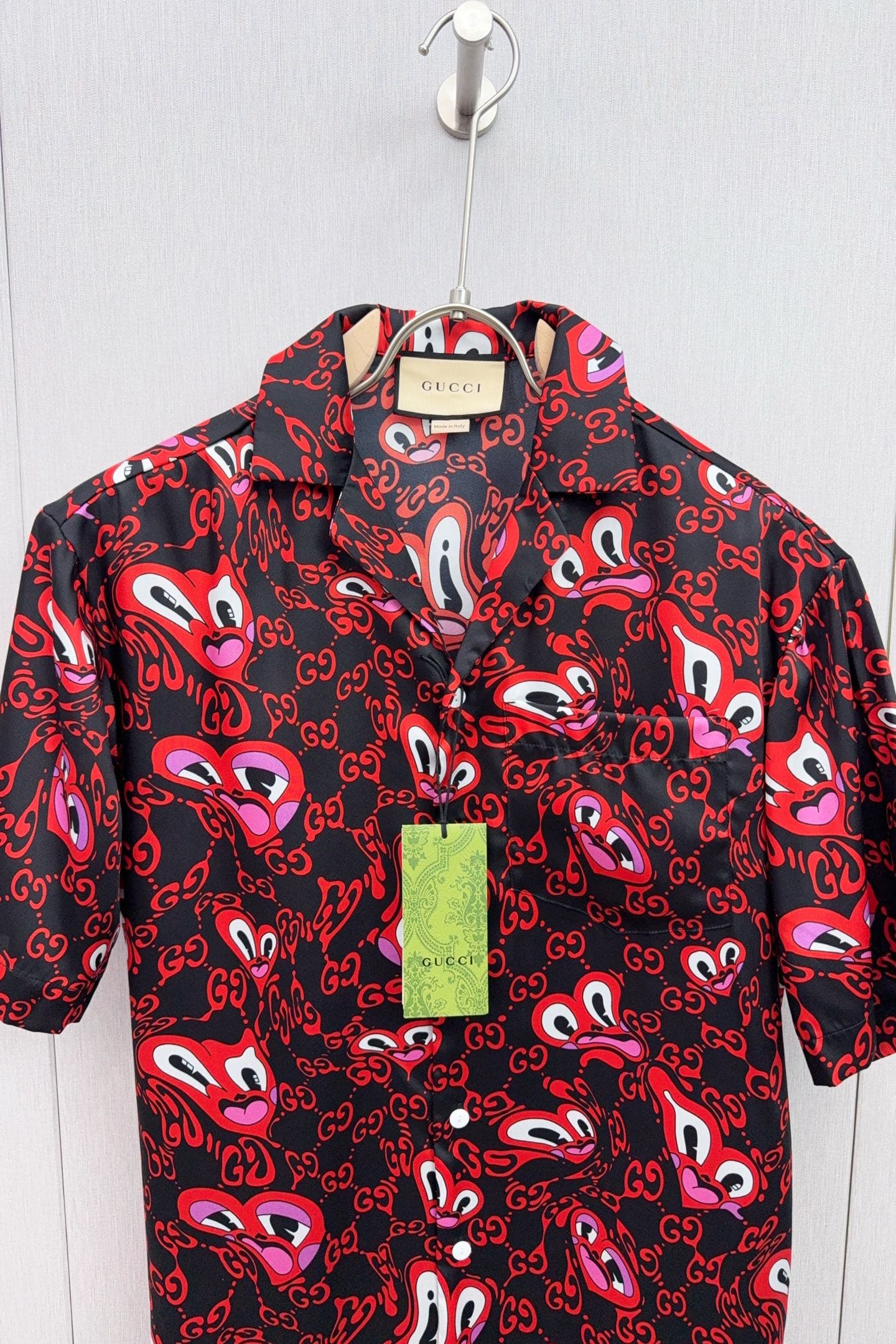 Gucci P230 M945 - Heart Print Silk Shirt 👔 image 3