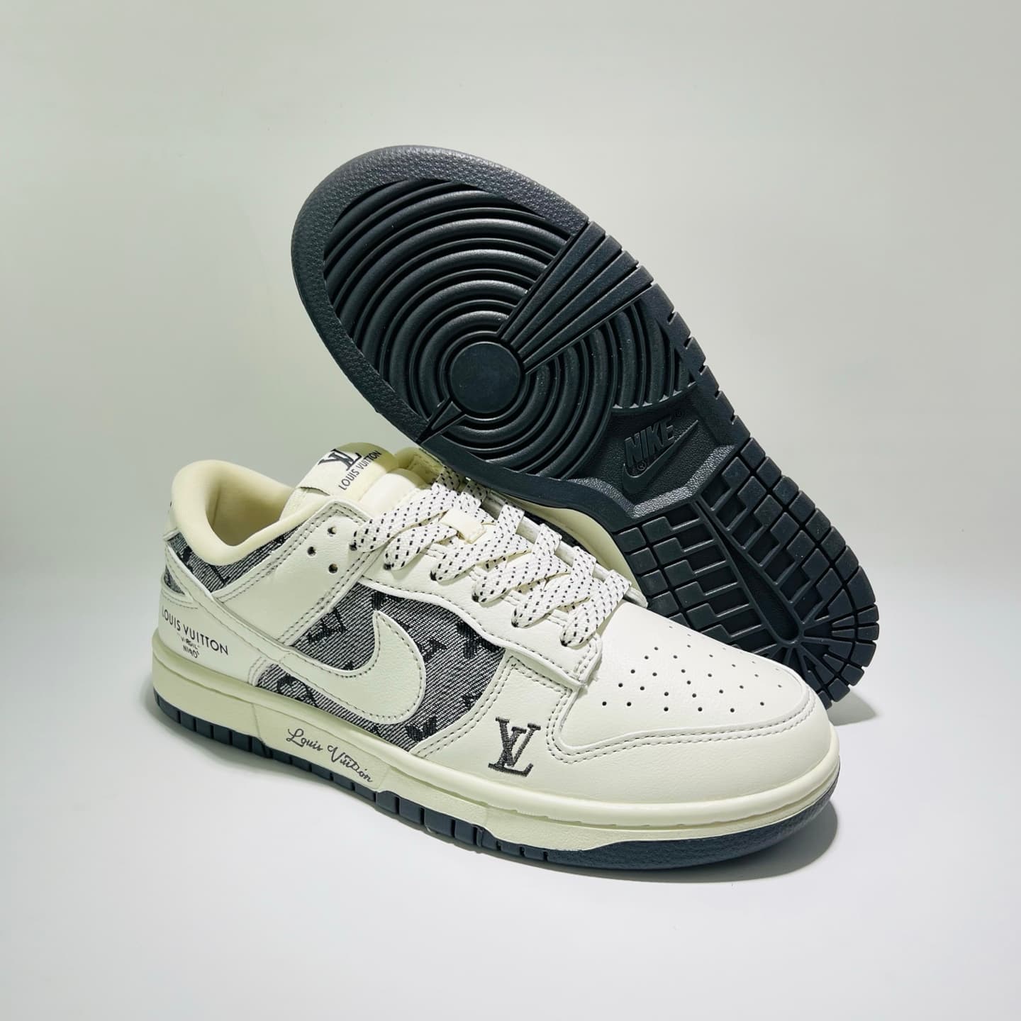 YupooPA shoes: Custom Nike SB Dunk Low × LV Grey Embroidered-Yupoo Rep image 3