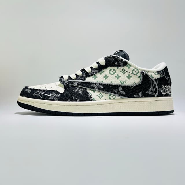 Custom Travis Scott X LV X AJ1 Low Denim Mocha | Yupoo Rep Sneakers image 2