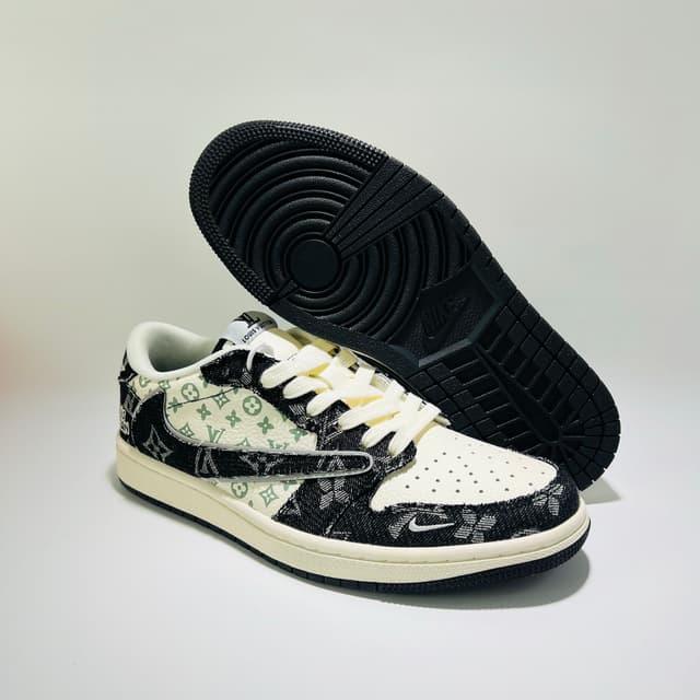 Custom Travis Scott X LV X AJ1 Low Denim Mocha | Yupoo Rep Sneakers image 3