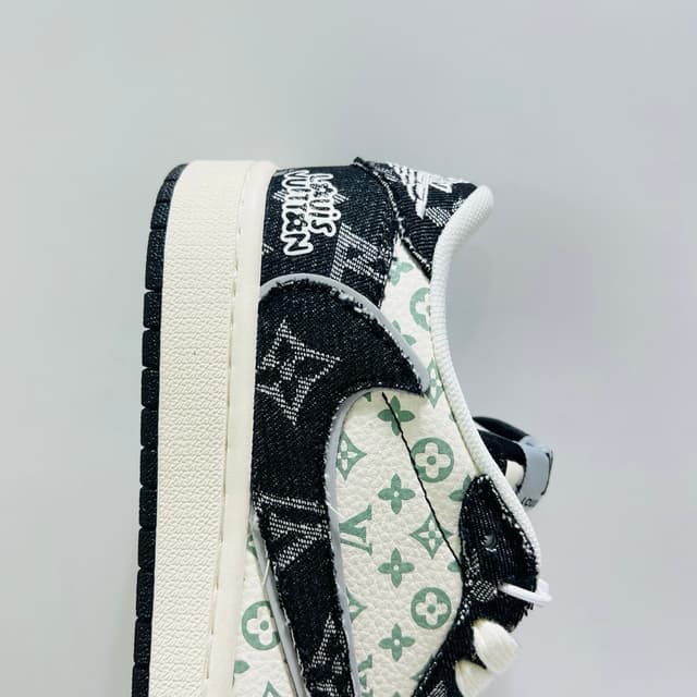 Custom Travis Scott X LV X AJ1 Low Denim Mocha | Yupoo Rep Sneakers image 4