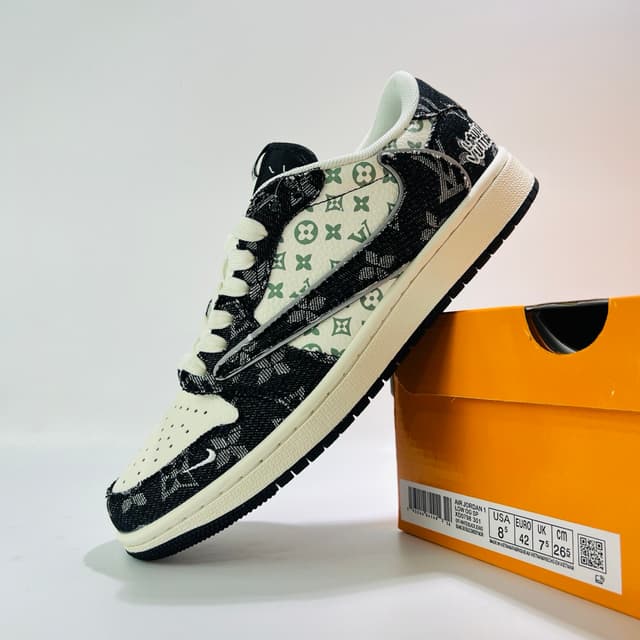 Custom Travis Scott X LV X AJ1 Low Denim Mocha | Yupoo Rep Sneakers image 7