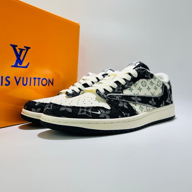 Custom Travis Scott X LV X AJ1 Low Denim Mocha | Yupoo Rep Sneakers image 9