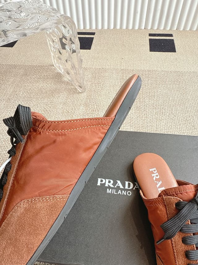 Prada | Ballet Trainer - Suede & Lambskin Comfort | Red | Yupoo Rep Sneakers image 8