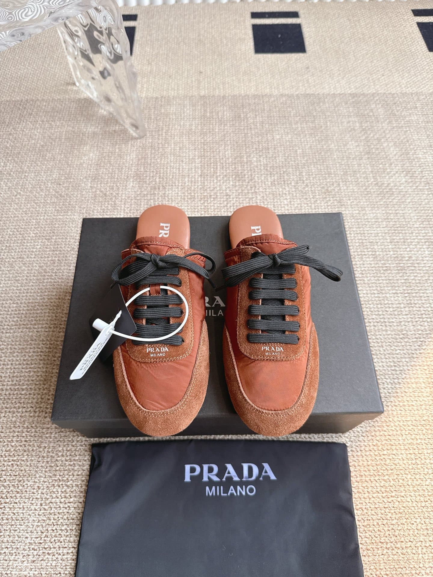 Prada | Ballet Trainer - Suede & Lambskin Comfort | Red | Yupoo Rep Sneakers image 1