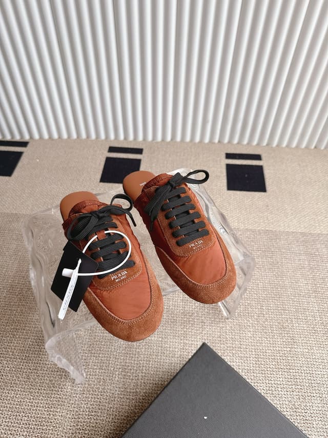 Prada | Ballet Trainer - Suede & Lambskin Comfort | Red | Yupoo Rep Sneakers image 4