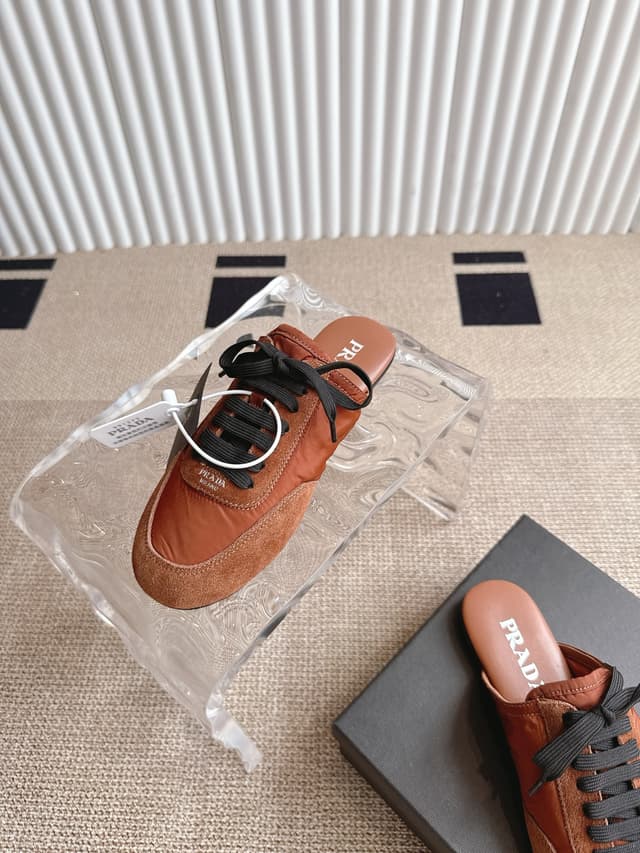 Prada | Ballet Trainer - Suede & Lambskin Comfort | Red | Yupoo Rep Sneakers image 5