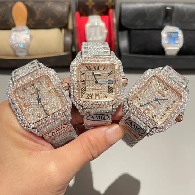 AMG X Cartier Santos 100 "Full Pavé" - Limited | Yupoo Rep Watches image 4