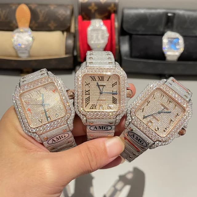 AMG X Cartier Santos 100 "Full Pavé" - Limited | Yupoo Rep Watches image 5