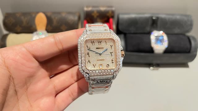 AMG X Cartier Santos 100 "Full Pavé" - Limited | Yupoo Rep Watches image 6