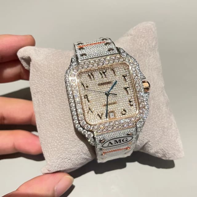 AMG X Cartier Santos 100 "Full Pavé" - Limited | Yupoo Rep Watches image 8