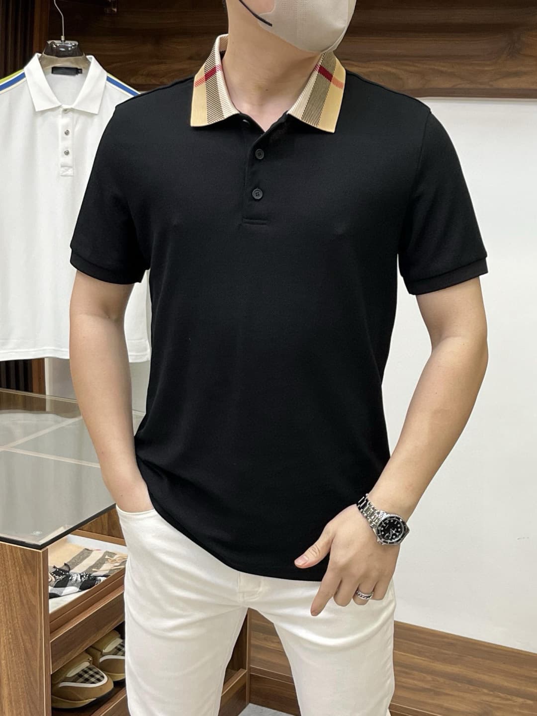 Burberry-🔥🔥1964ss Spring Fashion Collar T-shirt image 1