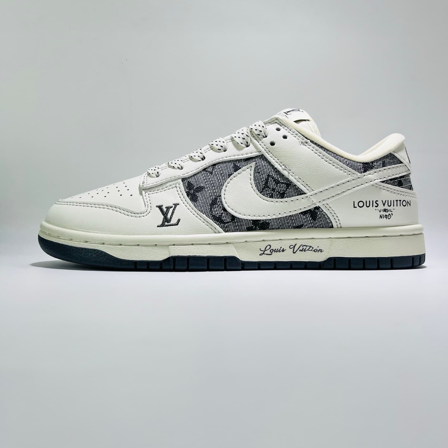 YupooPA shoes: Custom Nike SB Dunk Low × LV Grey Embroidered-Yupoo Rep image 2