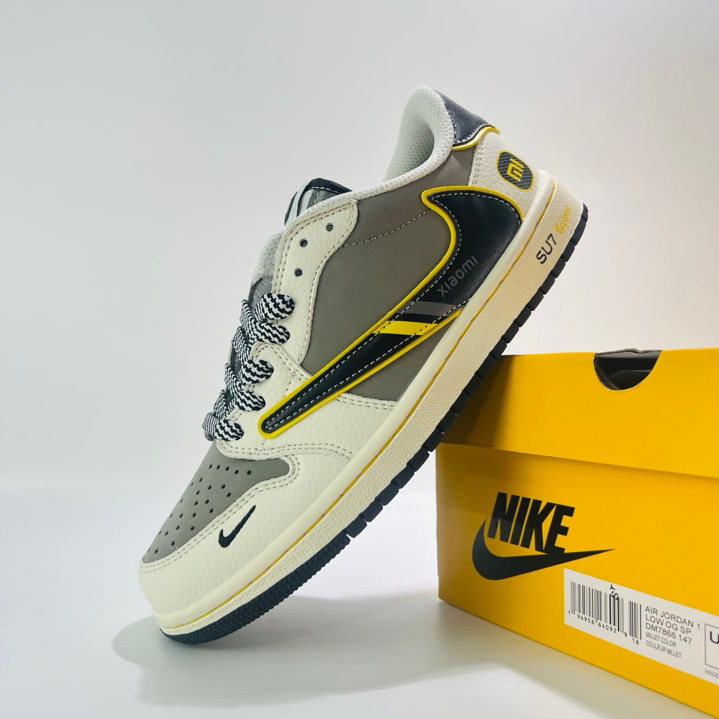 YupooPA Shoes: Travis Scott × AJ1 Low x Xiaomi Su7 - Grey/Black Custom 👟 image 6