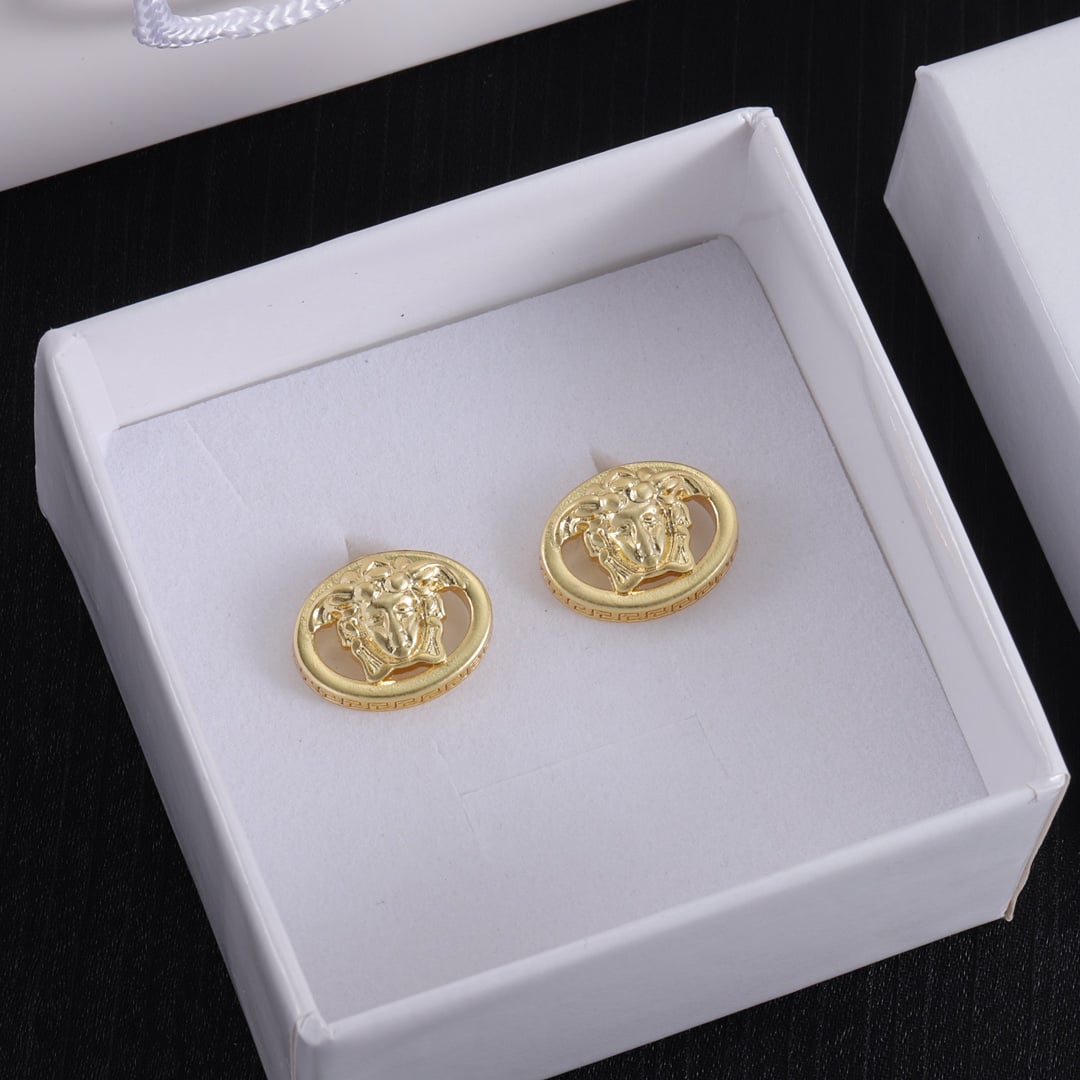 Versace Stud Earrings Yupoo Jewelry Gold image 1