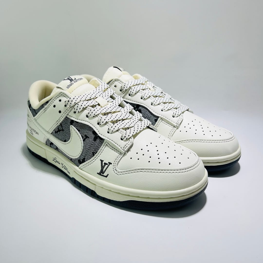 Yupoo shoes: Custom Nike SB Dunk Low × LV Grey Embroidered-Yupoo Rep image 1