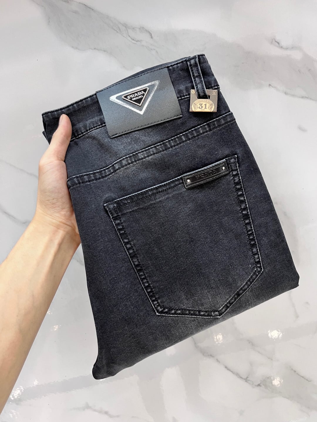 Yupoo Prada | 2025Ss Washed Jeans - Stretch & Premium Hardware 👖 image 1