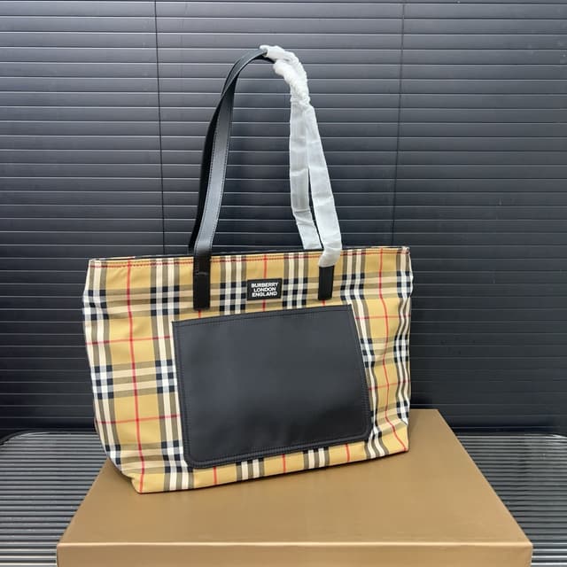 YUPOO Burberry Canvas Check Tote Bag – Unisex Shopping Bag, 42x37cm | Rep Bags image 4