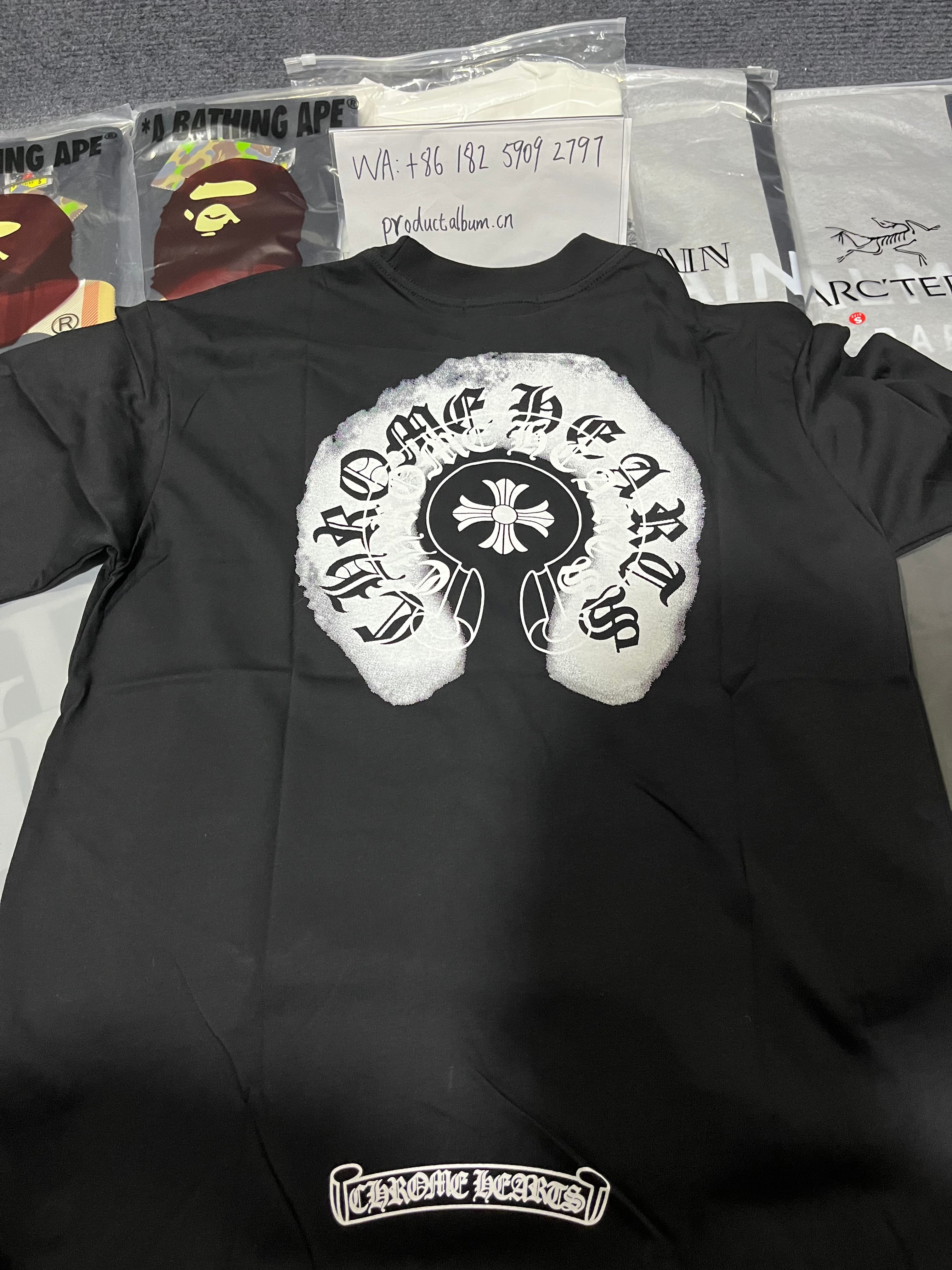 Casa Blanca & Chrome Hearts 1:1 Graphic Cotton T-Shirts, Men Streetwear Short Sleeve Tees image 2